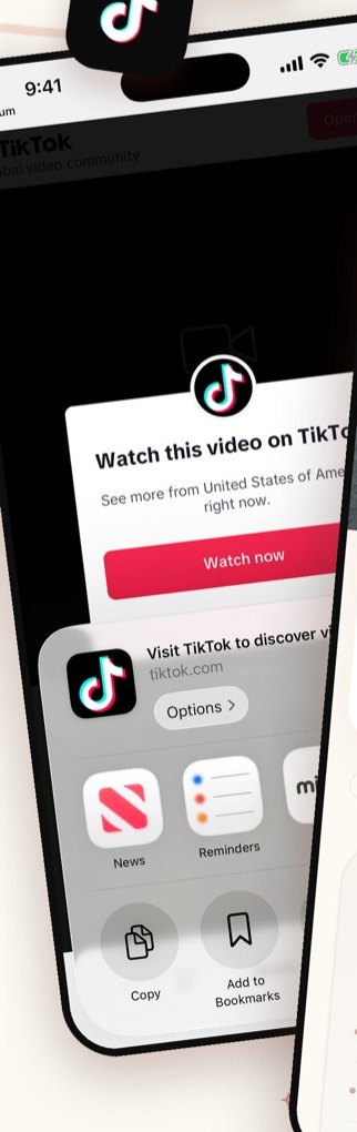 Sharing a TikTok recipe to Mium from the iOS share sheet